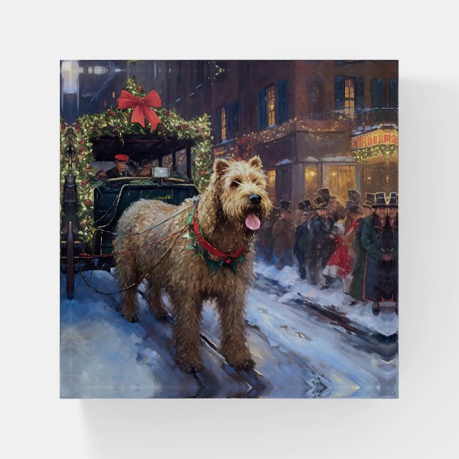 Wheaten Terrier Christmas Festive Season Paperweight (Front)