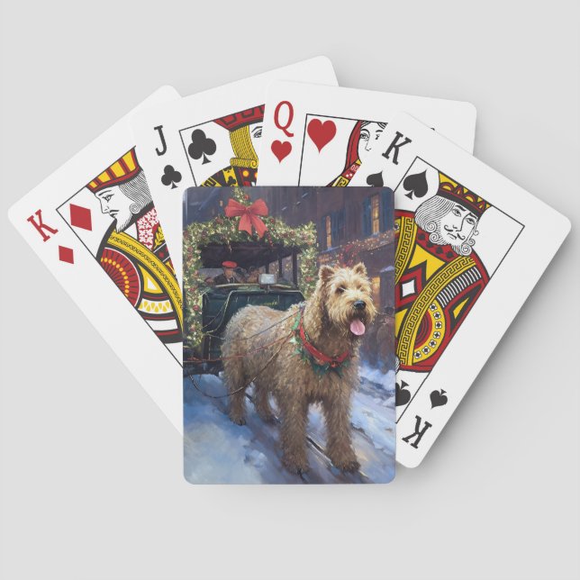 Wheaten Terrier Christmas Festive Season Poker Cards (Back)