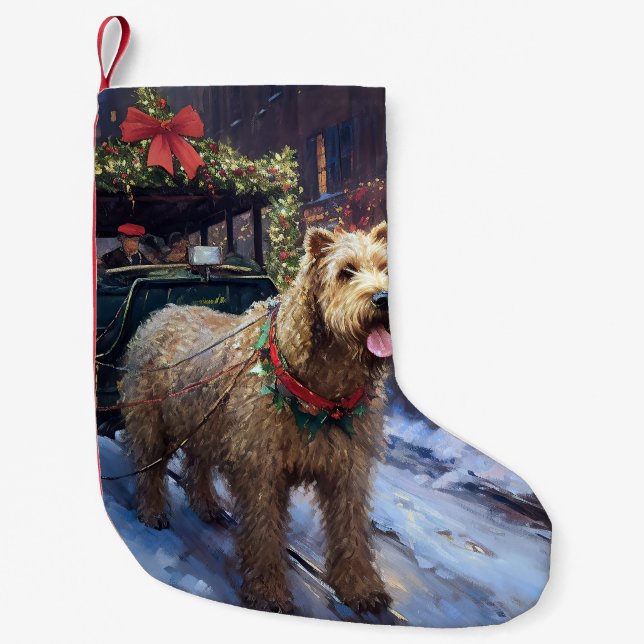 Wheaten Terrier Christmas Festive Season Small Christmas Stocking (Front)