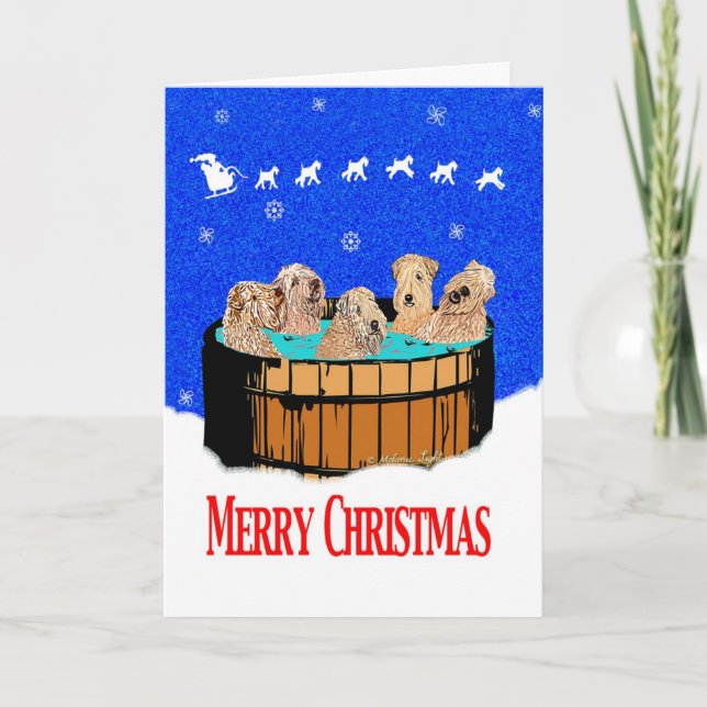 Wheaten Terrier Christmas in Northern California Holiday Card (Front)