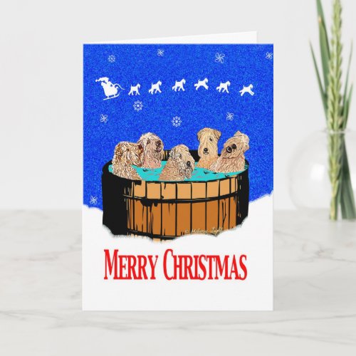 Wheaten Terrier Christmas in Northern California Holiday Card