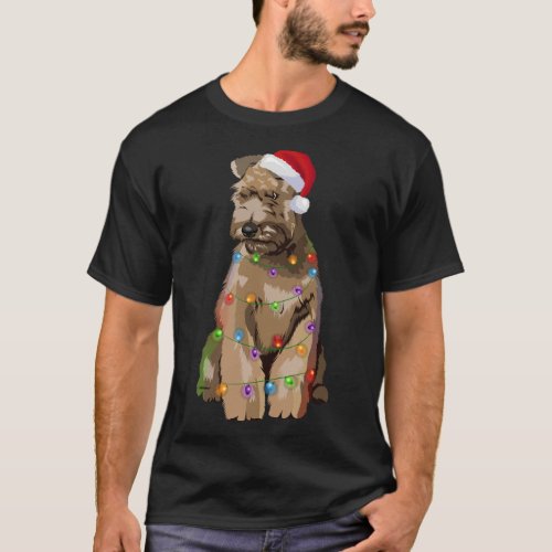 Wheaten Terrier Christmas Lights Xmas Dog Lover T_Shirt