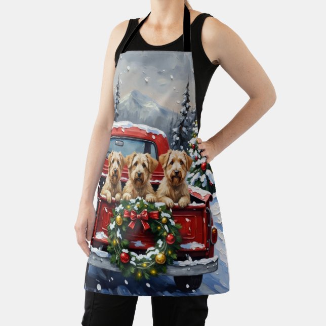 Wheaten Terrier Christmas Red Truck Holiday Gift Apron (Insitu)