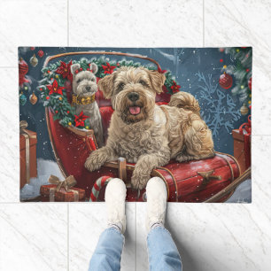 Wheaten Terrier Dog Christmas Festive Doormat