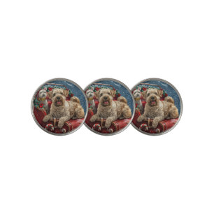 Wheaten Terrier Dog Christmas Festive Golf Ball Marker