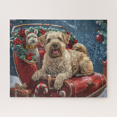 Wheaten Terrier Dog Christmas Festive  Jigsaw Puzzle