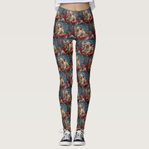 Wheaten Terrier Dog Christmas Festive Leggings