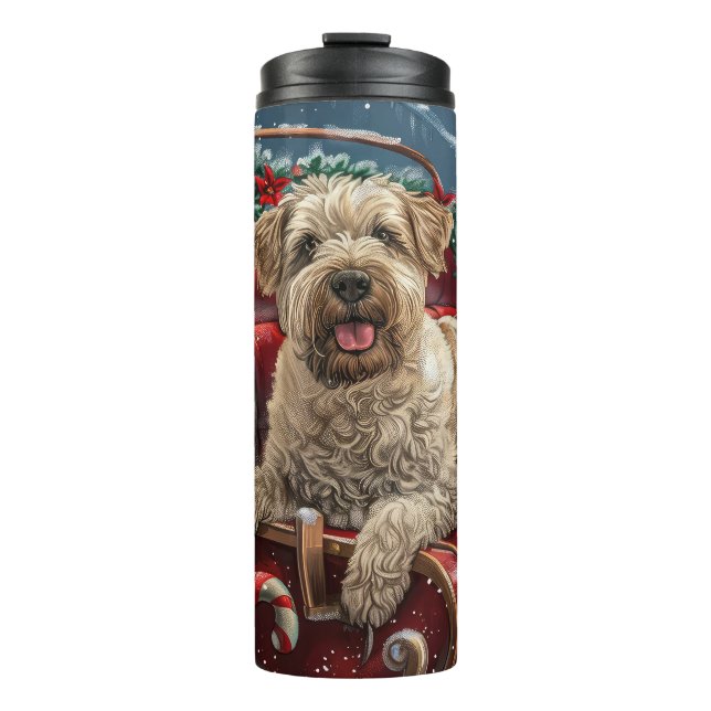 Wheaten Terrier Dog Christmas Festive  Thermal Tumbler (Front)
