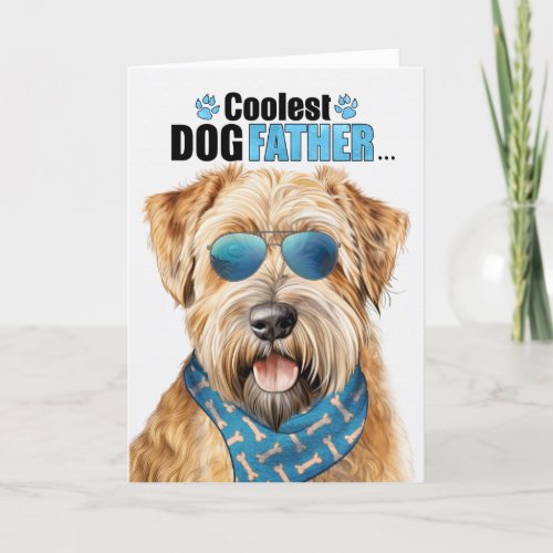 Wheaten Terrier Dog Coolest Dad Fathers Day Holiday Card