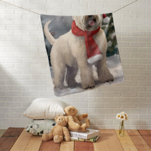 Wheaten Terrier Dog in Snow Christmas Baby Blanket