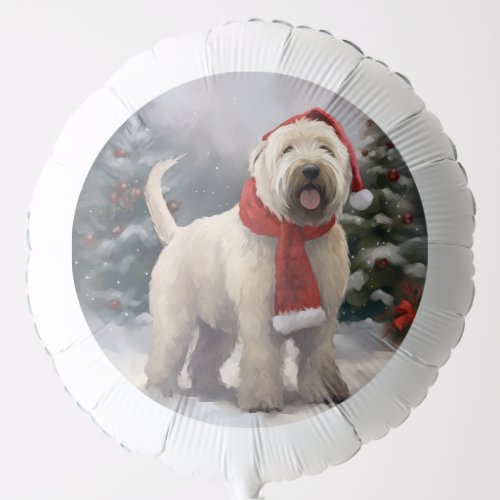 Wheaten Terrier Dog in Snow Christmas Balloon