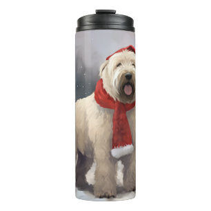 Wheaten Terrier Dog in Snow Christmas Thermal Tumbler