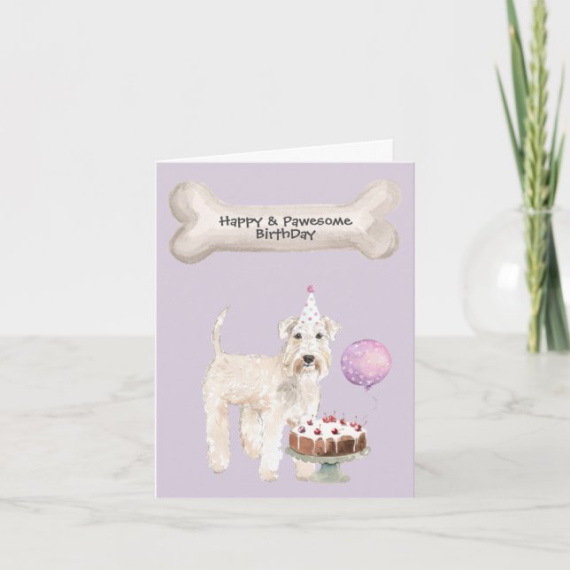Wheaten Terrier Dog Party Holiday Card (Front)