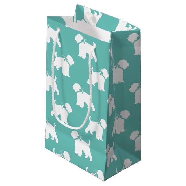 Wheaten Terrier Dog Puppy Small Gift Bag (Front Angled)