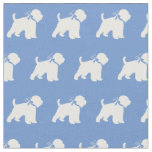 Wheaten Terrier Dog Silhouette Pet Light Blue Fabric