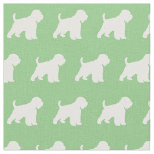 Wheaten Terrier Dog Silhouette Pet Sage Green Fabric