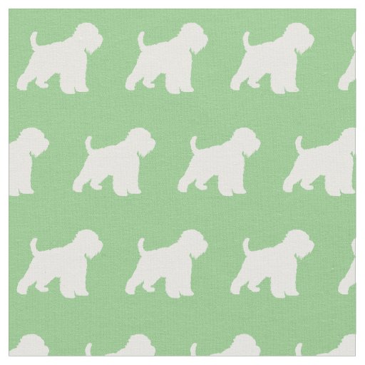 Wheaten Terrier Dog Silhouette Pet Sage Green Fabric