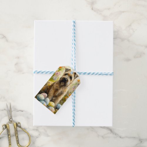 Wheaten Terrier Dog With Easter Eggs Holiday  Gift Tags