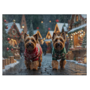 Wheaten Terrier Dogs Christmas Snow Holiday Cutting Board