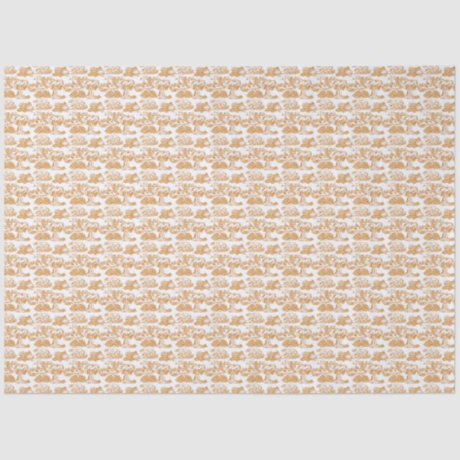 WHEATEN Terrier Gold Toile Tissue Paper (Front)