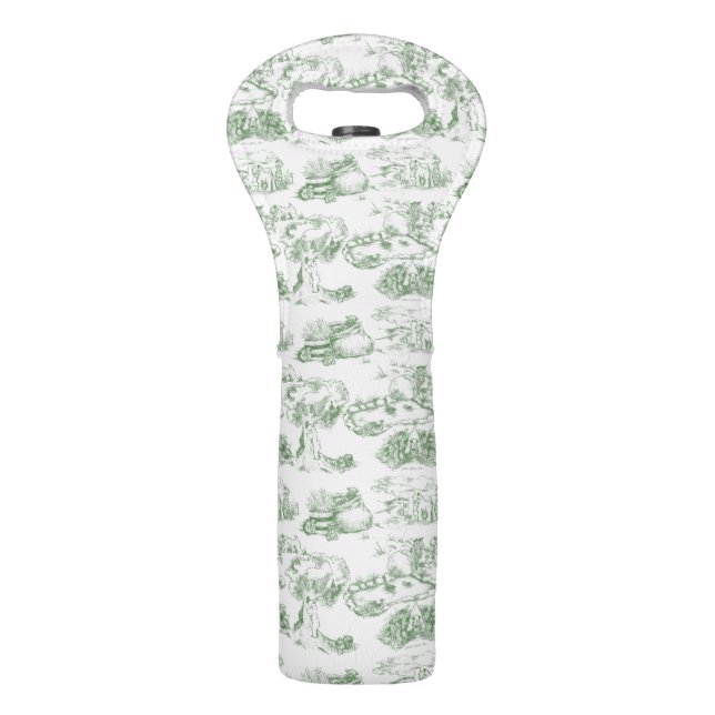 WHEATEN Terrier Green Toile Wine Bag (Front)