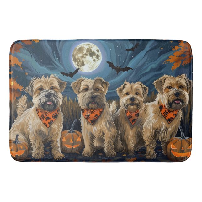 Wheaten Terrier Halloween Spooky Bath Mat (Front)