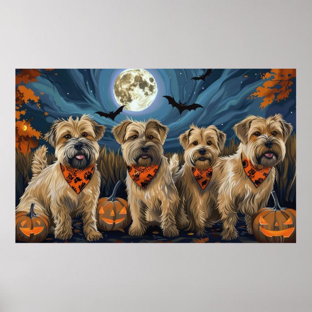 Wheaten Terrier Halloween Spooky Poster (Front)