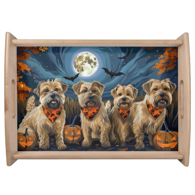 Wheaten Terrier Halloween Spooky Serving Tray (Front)