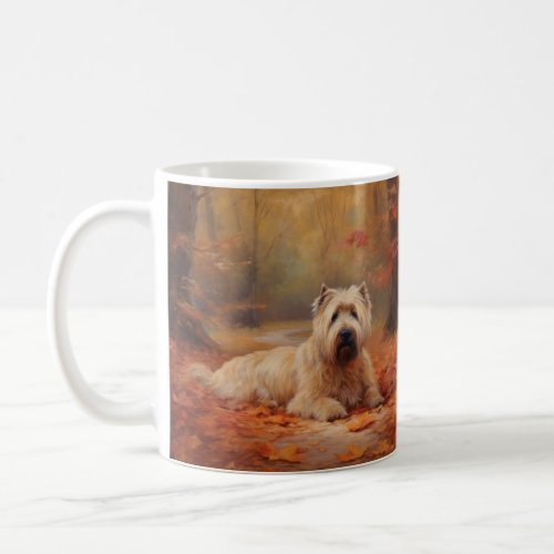 Wheaten Terrier in Autumn Leaves Fall Inspire  Coffee Mug