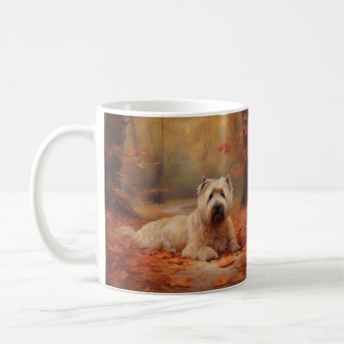 Wheaten Terrier in Autumn Leaves Fall Inspire  Coffee Mug