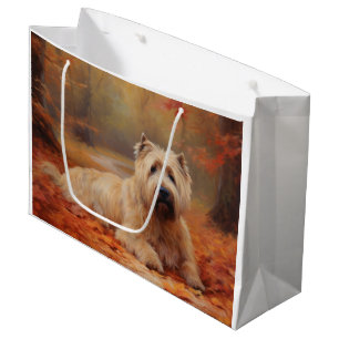 Wheaten Terrier in Autumn Leaves Fall Inspire Large Gift Bag
