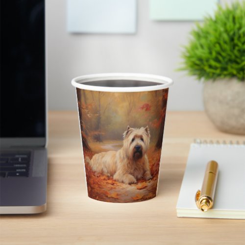 Wheaten Terrier in Autumn Leaves Fall Inspire  Paper Cups
