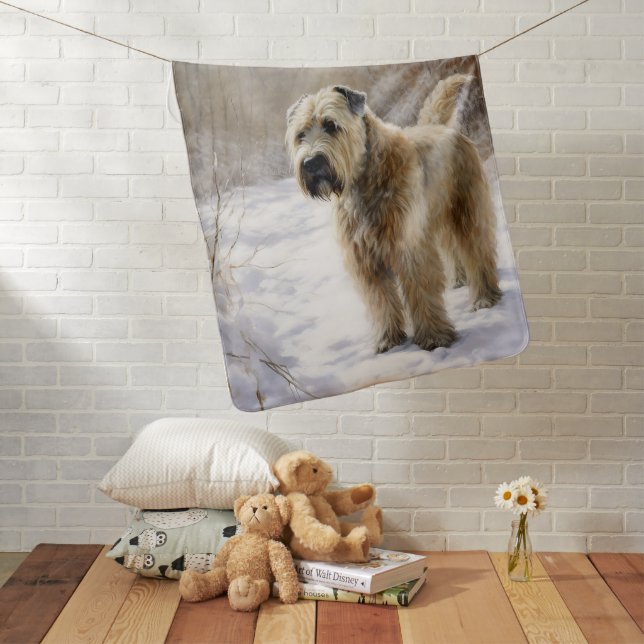 Wheaten Terrier Let It Snow Christmas  Baby Blanket (In Situ)