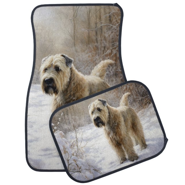 Wheaten Terrier Let It Snow Christmas  Car Floor Mat (Set)