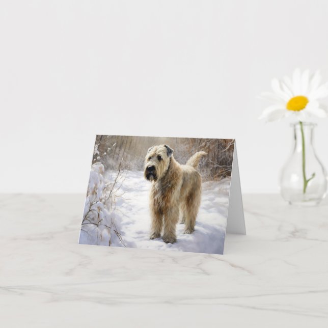 Wheaten Terrier Let It Snow Christmas  Card (Small Plant)