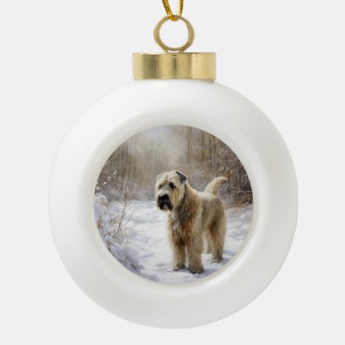 Wheaten Terrier Let It Snow Christmas  Ceramic Ball Christmas Ornament