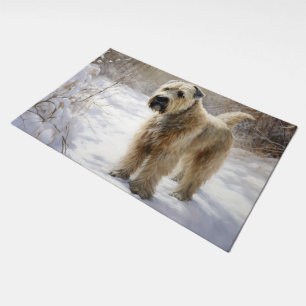 Wheaten Terrier Let It Snow Christmas Doormat
