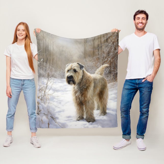 Wheaten Terrier Let It Snow Christmas  Fleece Blanket (In Situ)