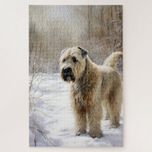 Wheaten Terrier Let It Snow Christmas  Jigsaw Puzzle