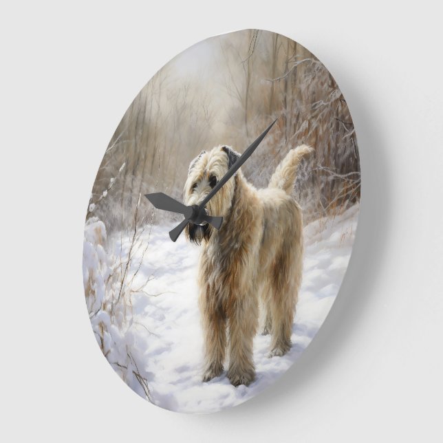 Wheaten Terrier Let It Snow Christmas  Large Clock (Angle)