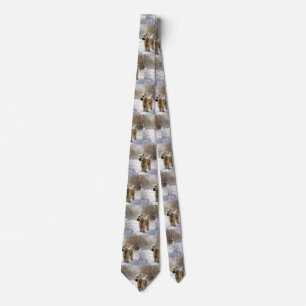 Wheaten Terrier Let It Snow Christmas Neck Tie