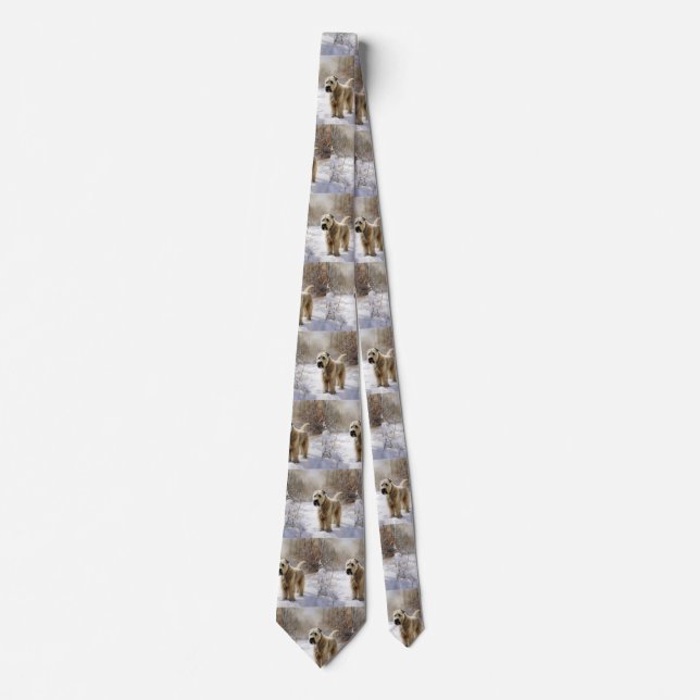 Wheaten Terrier Let It Snow Christmas  Neck Tie (Front)