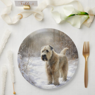 Wheaten Terrier Let It Snow Christmas  Paper Plates