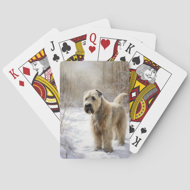 Wheaten Terrier Let It Snow Christmas  Poker Cards (Back)