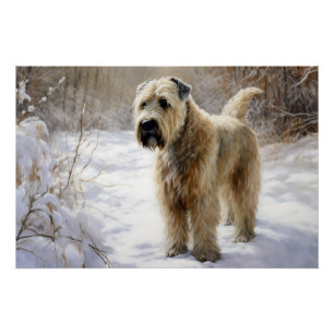 Wheaten Terrier Let It Snow Christmas Poster