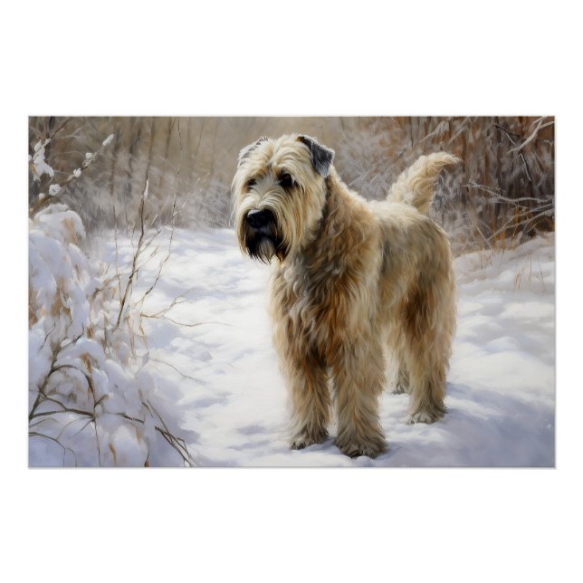 Wheaten Terrier Let It Snow Christmas  Poster (Front)
