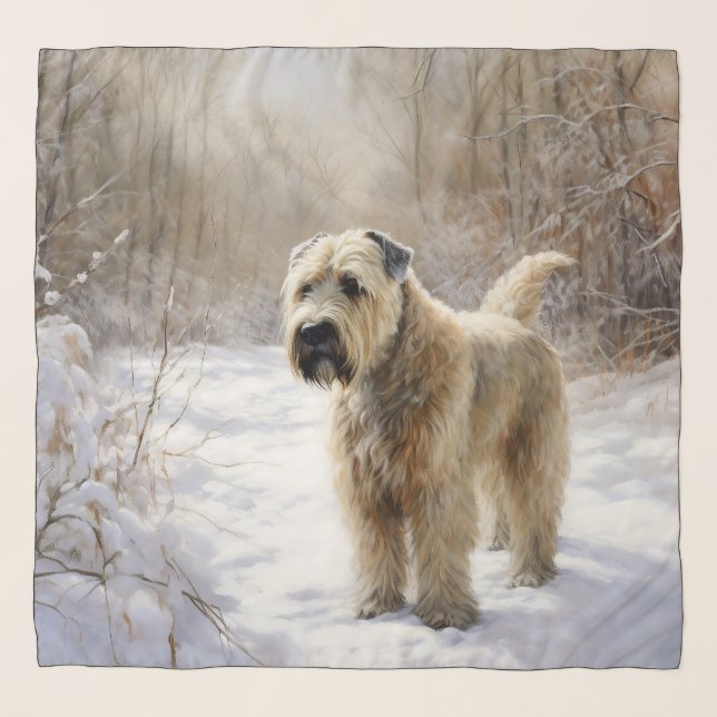Wheaten Terrier Let It Snow Christmas  Scarf (Front)