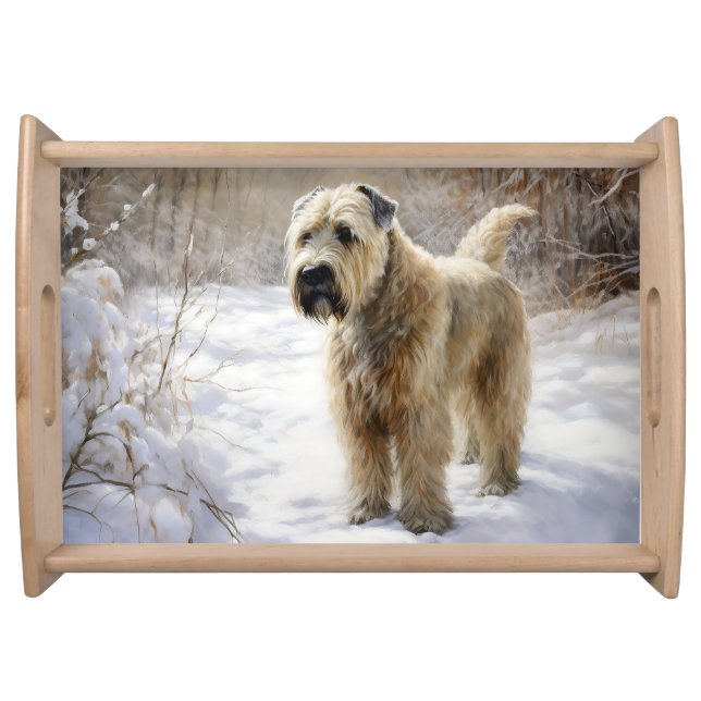 Wheaten Terrier Let It Snow Christmas  Serving Tray (Front)