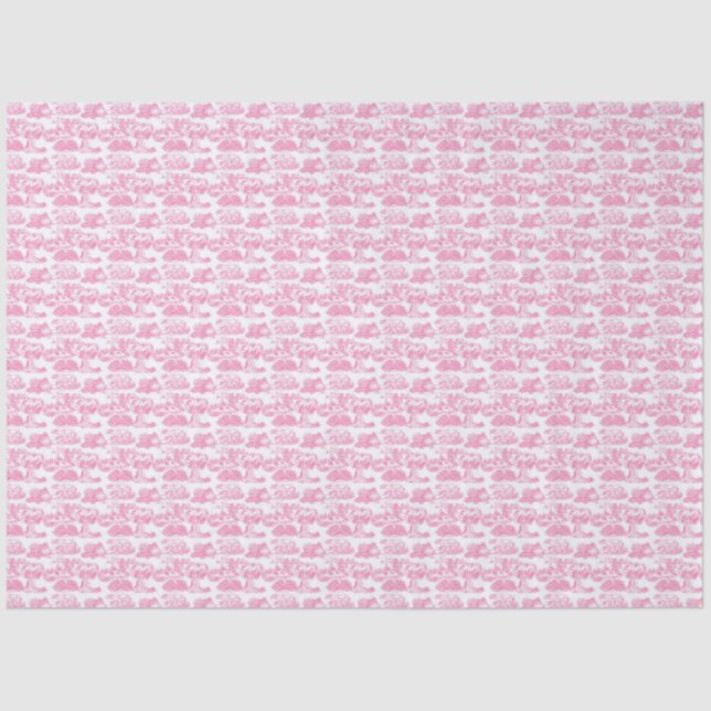 WHEATEN Terrier Pink Toile Tissue Paper (Front)