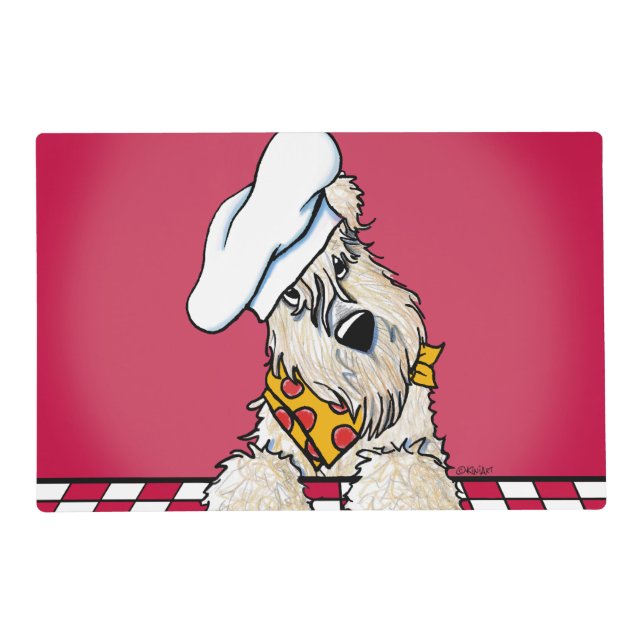 Wheaten Terrier Pizza Chef Placemat (Front)
